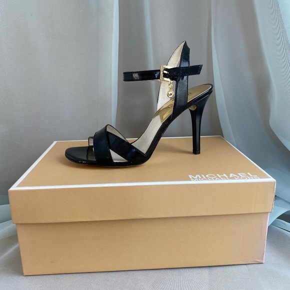 Michael Kors Black Elisa Sandal, 7 ½ M - Picture 1 of 14